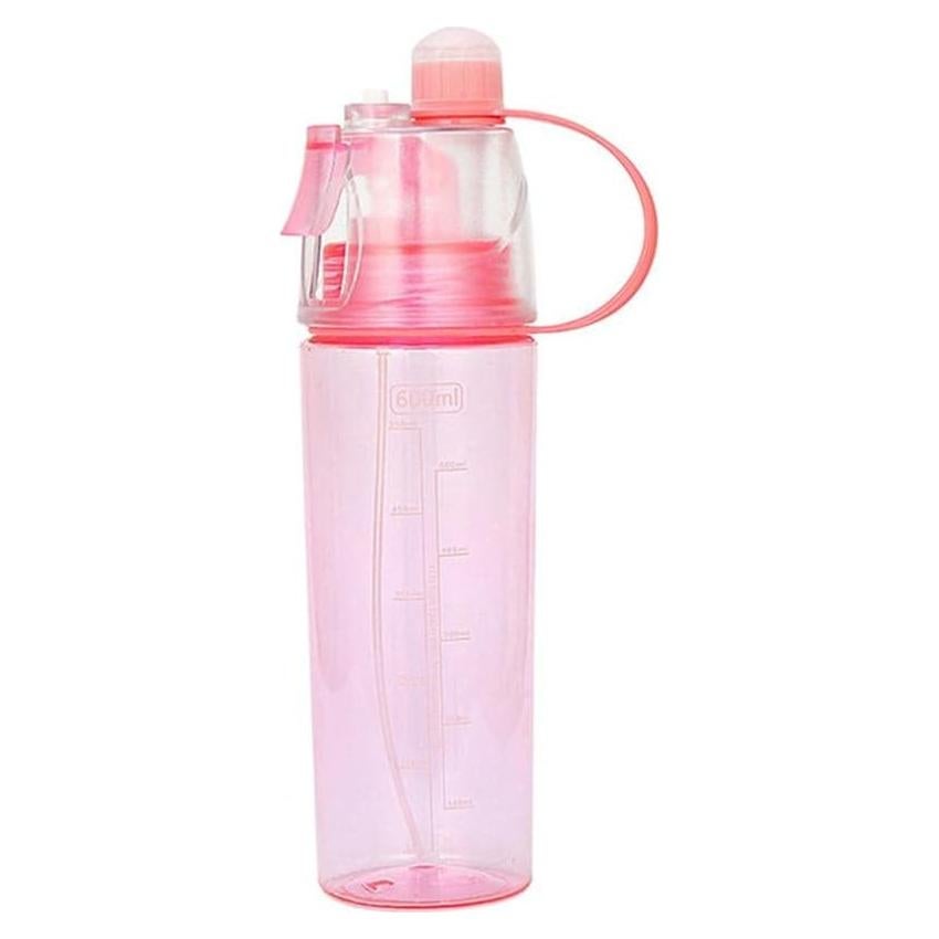 Botella de Agua Deportiva FveBzem 600ml con Spray y Popote