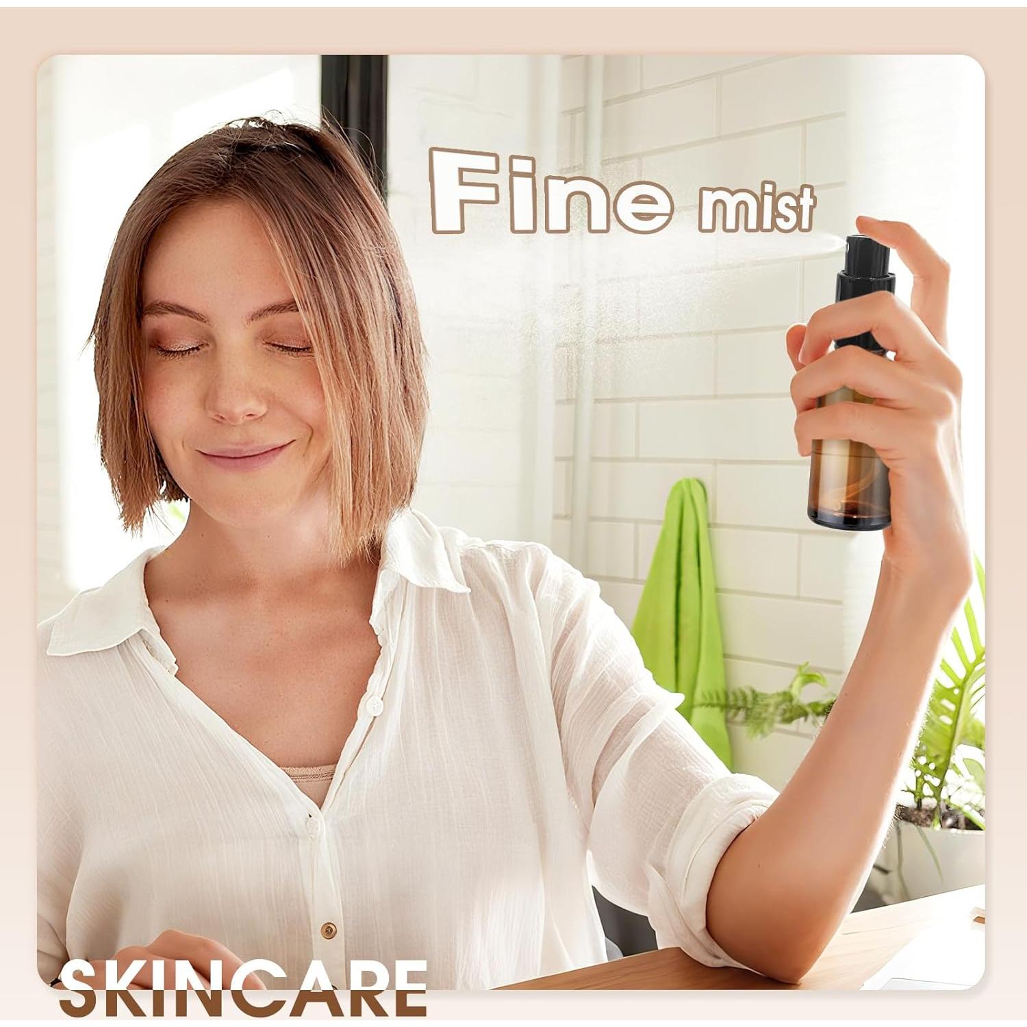 Paquete de 4 botellas de spray de vidrio ámbar 30ml Showvigor