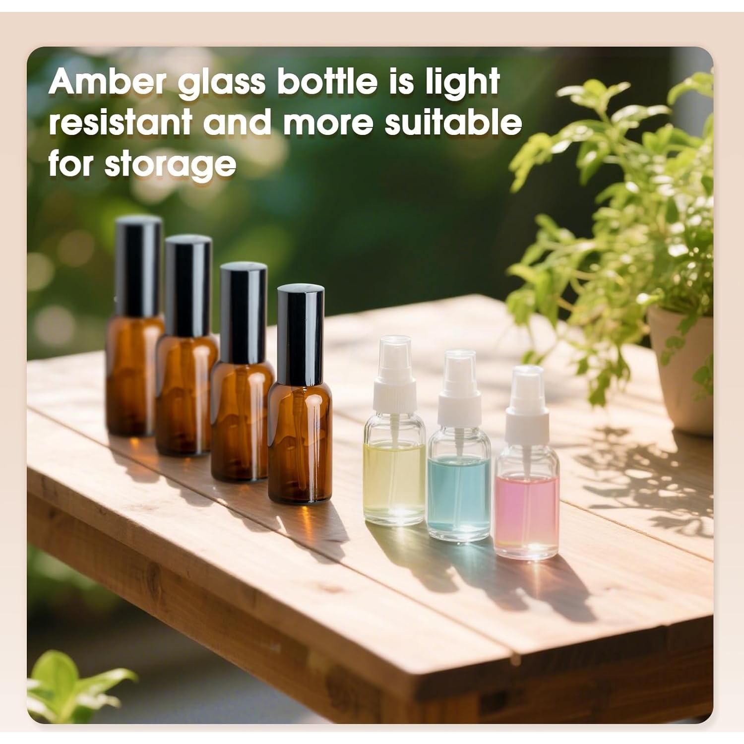 Paquete de 4 botellas de spray de vidrio ámbar 30ml Showvigor