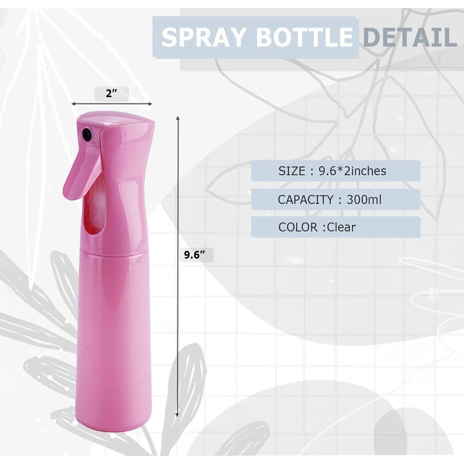 Botella Spray Continuo VIGOR PATH 300ml Rosa - Pulverizador Versátil