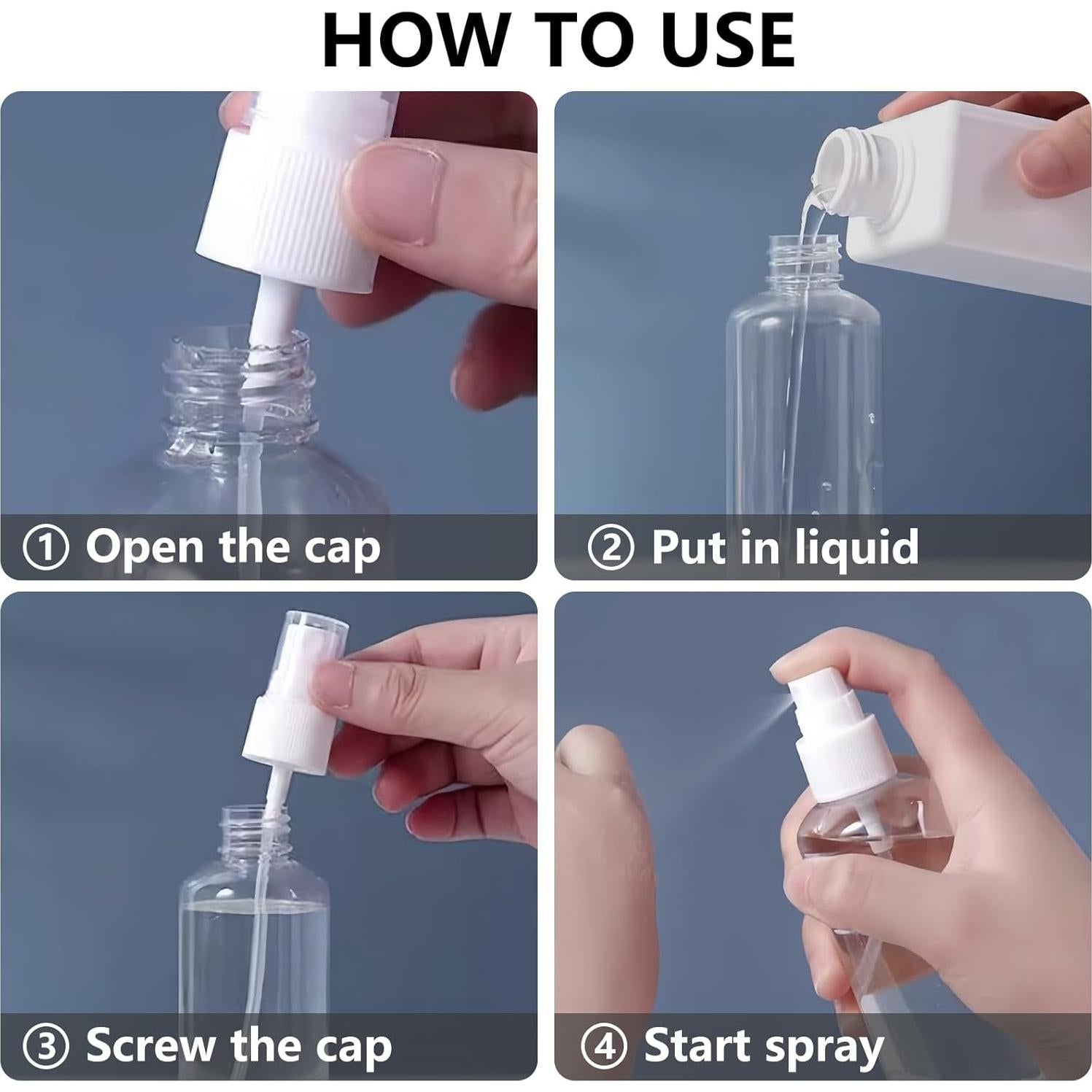 Paquete de 4 Botellas de Spray 120ml DTDNZKN Recargables