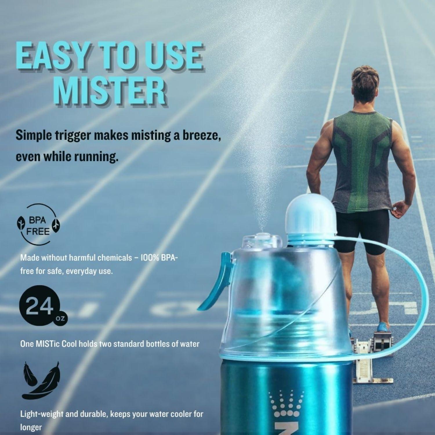 Botella de Spray MISTIC COOL 24oz Aluminio Reutilizable para Deportes