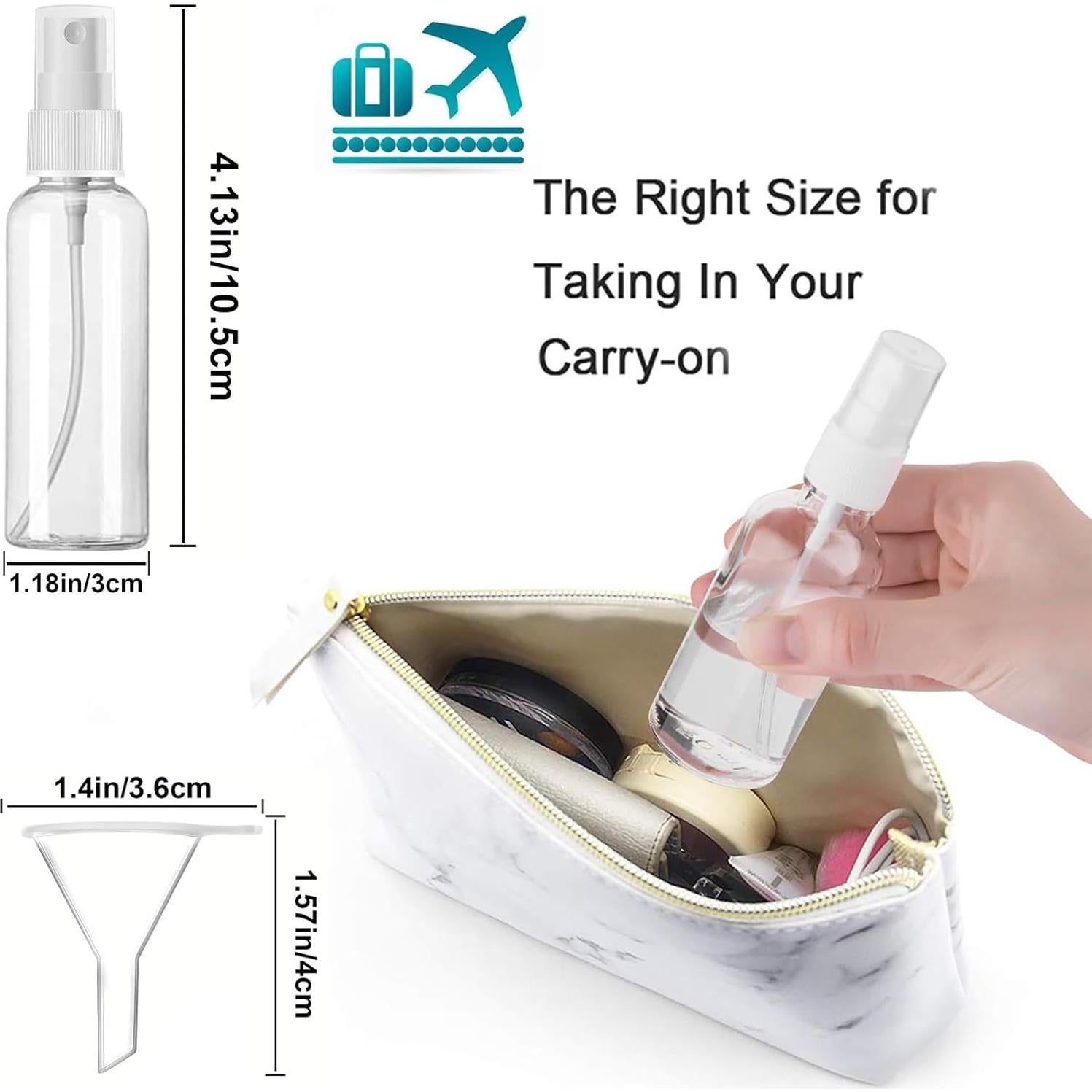 Set de 6 Botellas de Spray Dhrbsx 50ml Transparentes Recargables