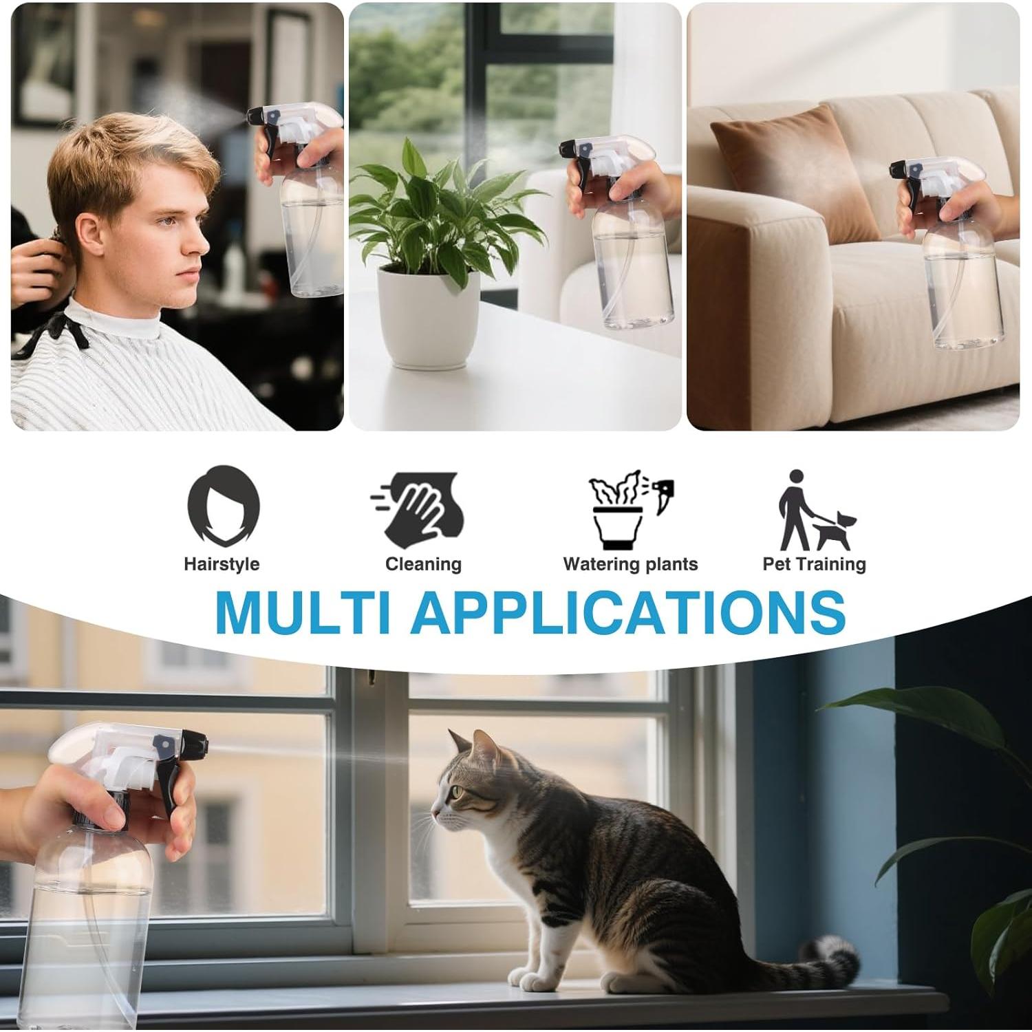 Botellas de Spray KREMORV 300ml Ajustable Libre BPA - 2 Piezas