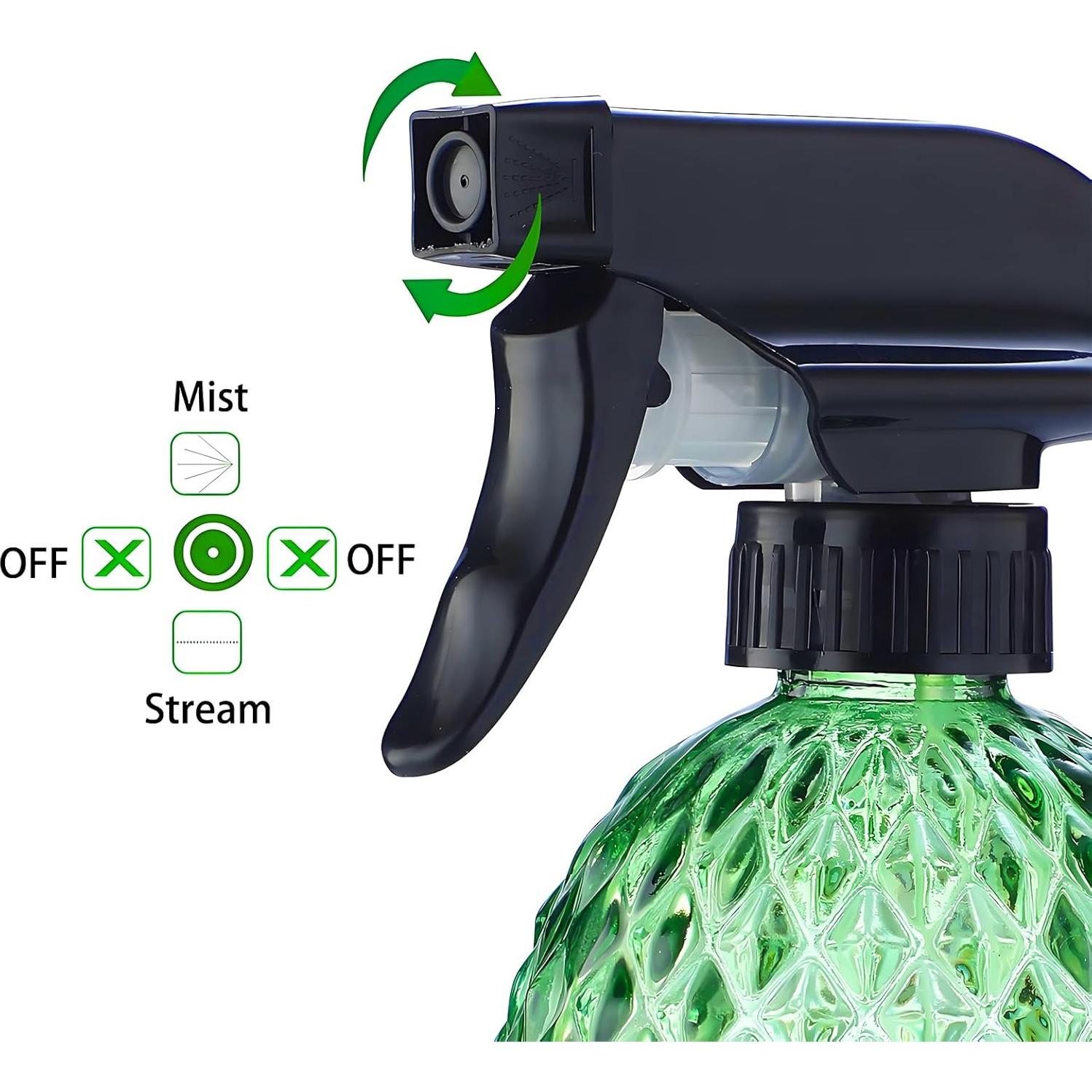 Botella de Spray de Vidrio Verde LIFHUB 355 ml para Plantas