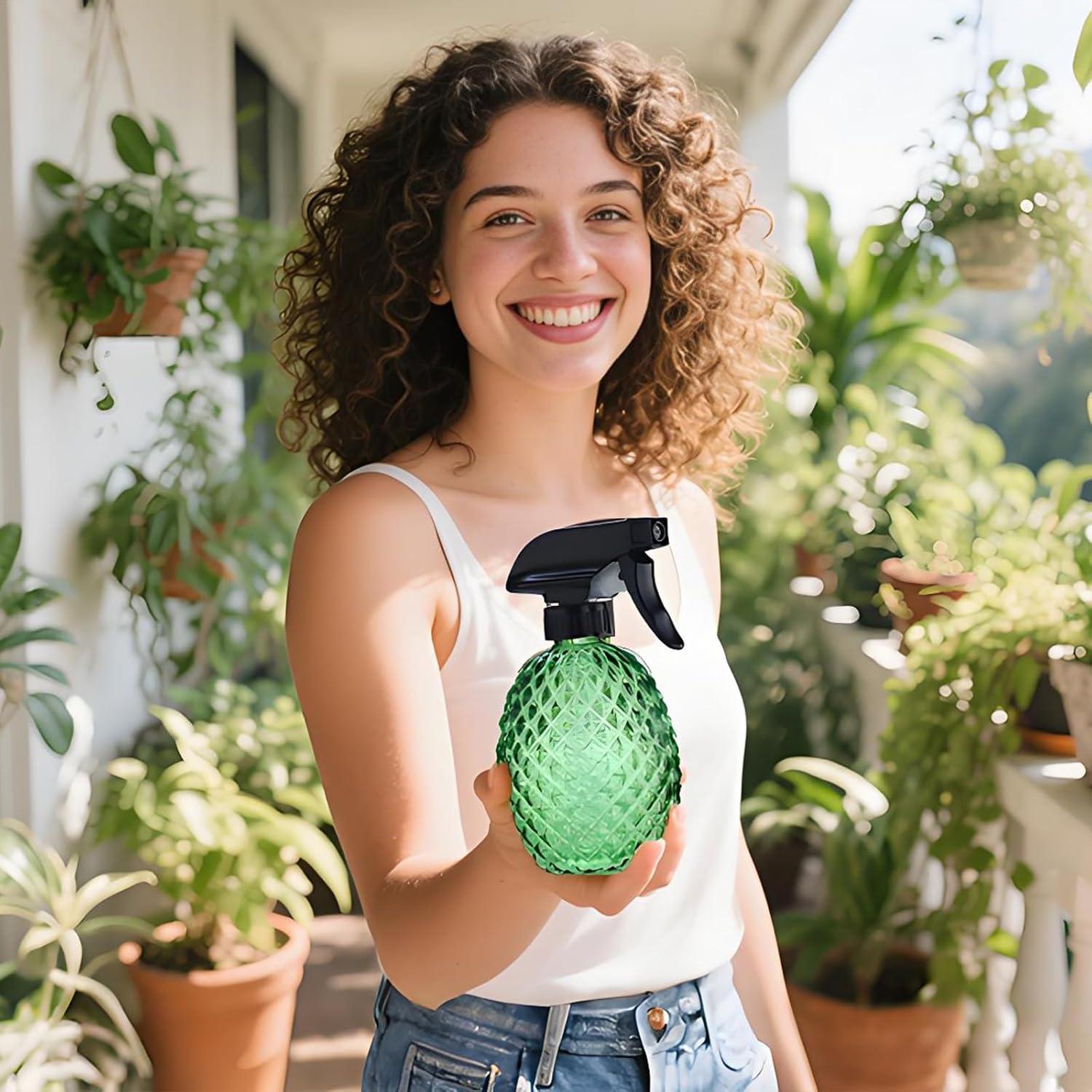 Botella de Spray de Vidrio Verde LIFHUB 355 ml para Plantas