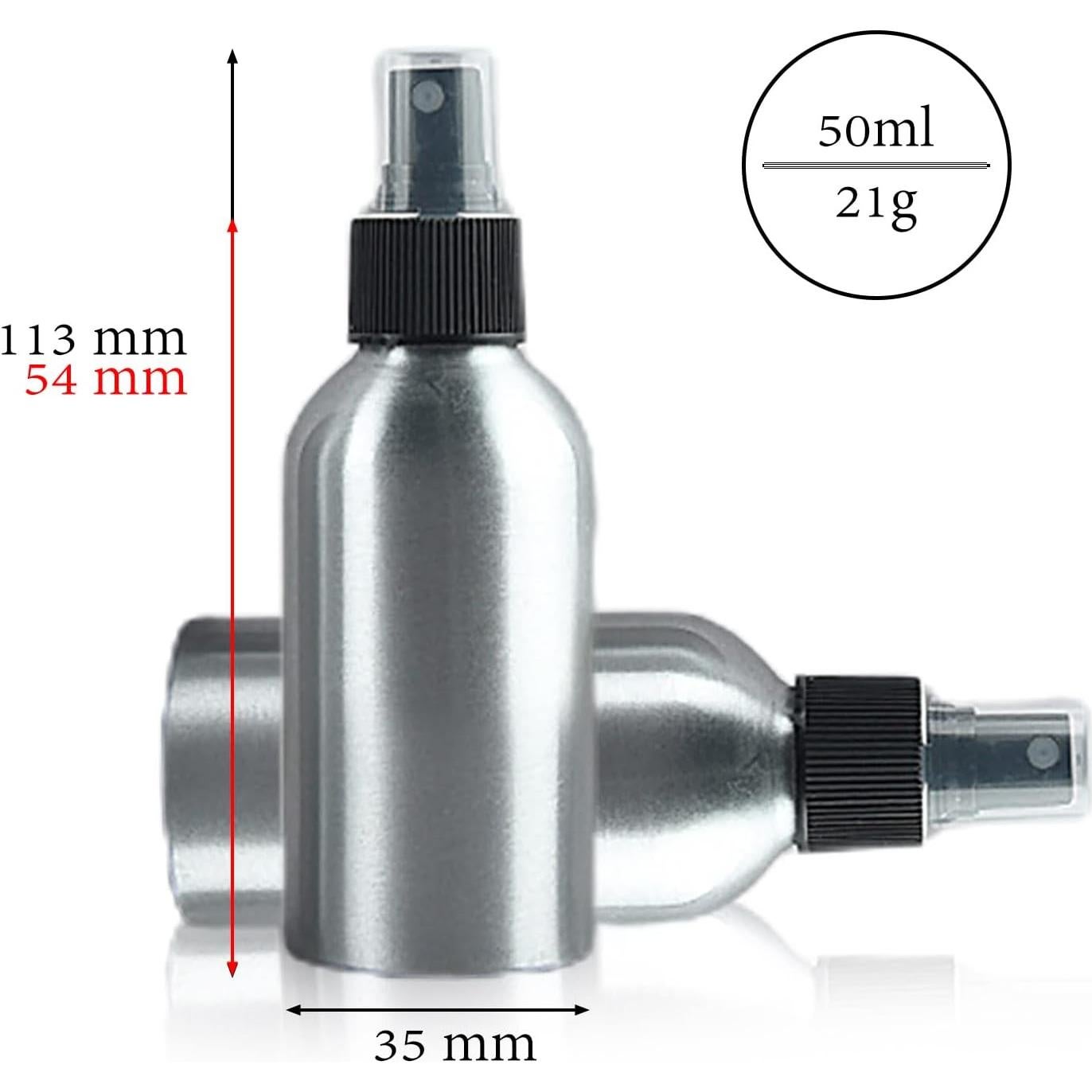 Botellas de Spray de Aluminio 1.7 oz 6 PCS 1ra Opción