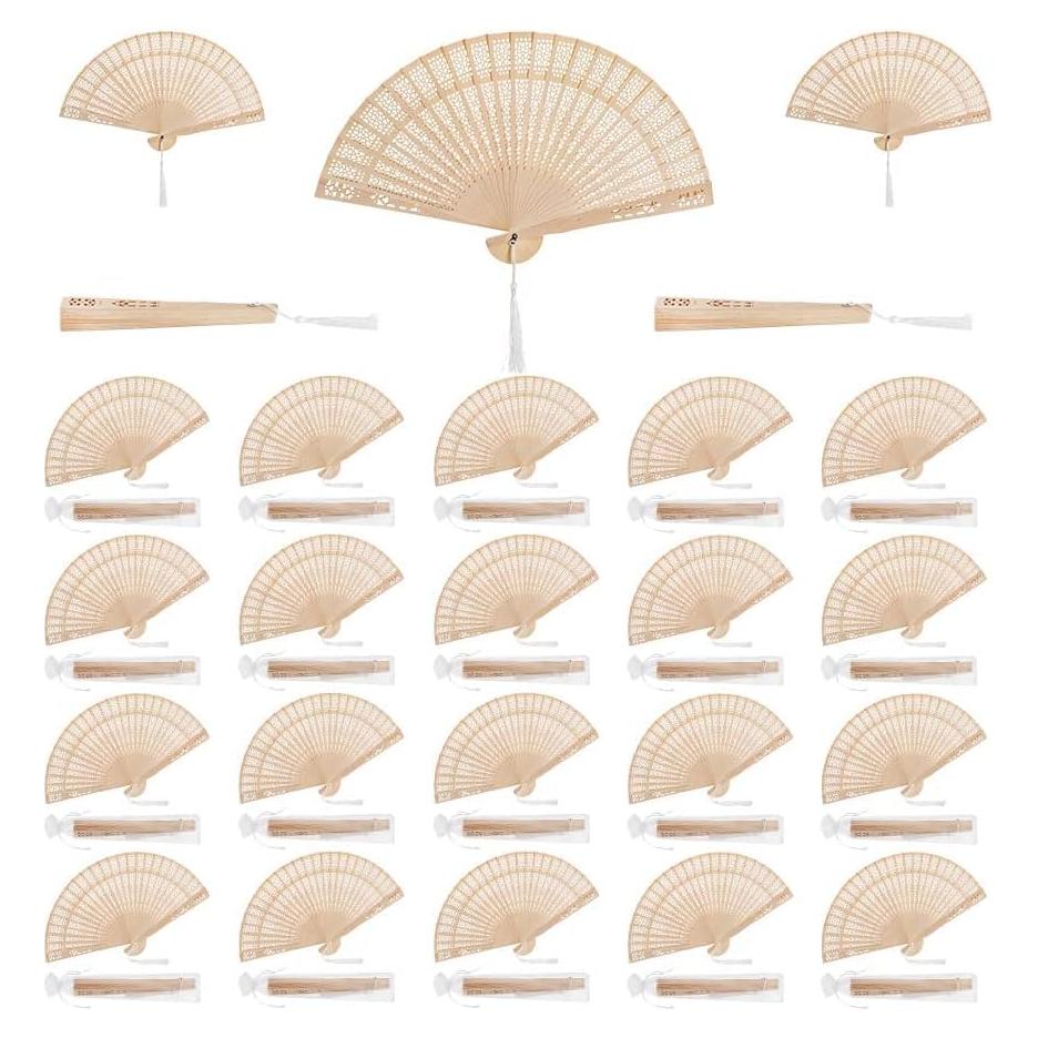 Abanicos de Madera Plegables ZOOFOX 25 Piezas 19.81 cm