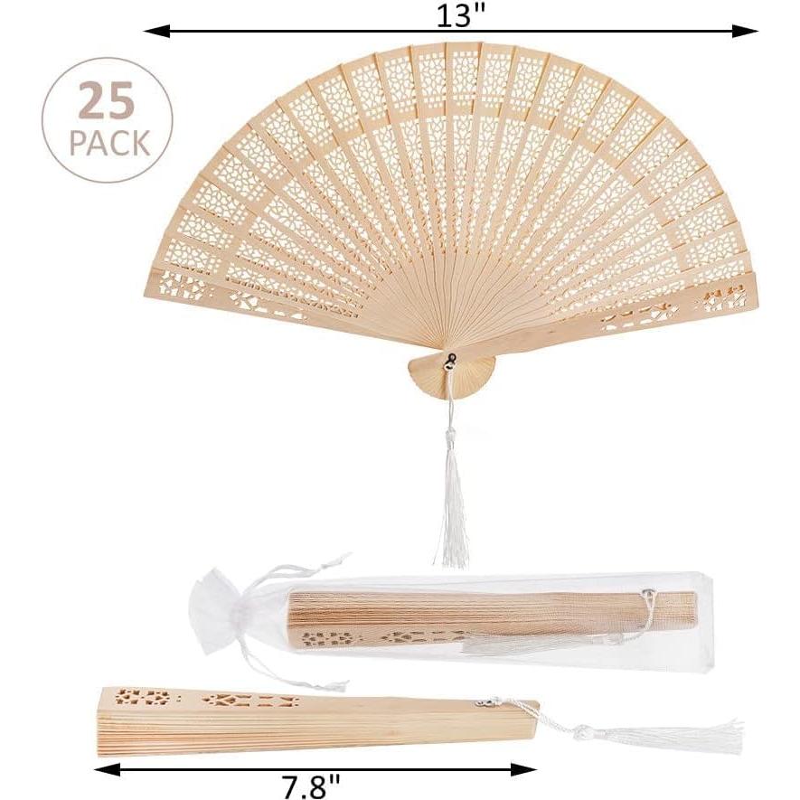 Abanicos de Madera Plegables ZOOFOX 25 Piezas 19.81 cm