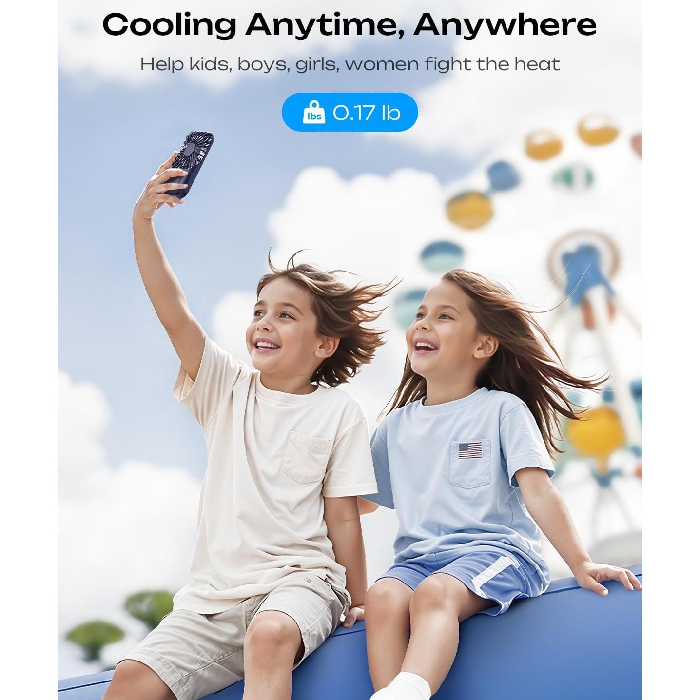 Ventilador de Mano Portátil Otlonpe S-F30 Recargable 3 Velocidades Azul