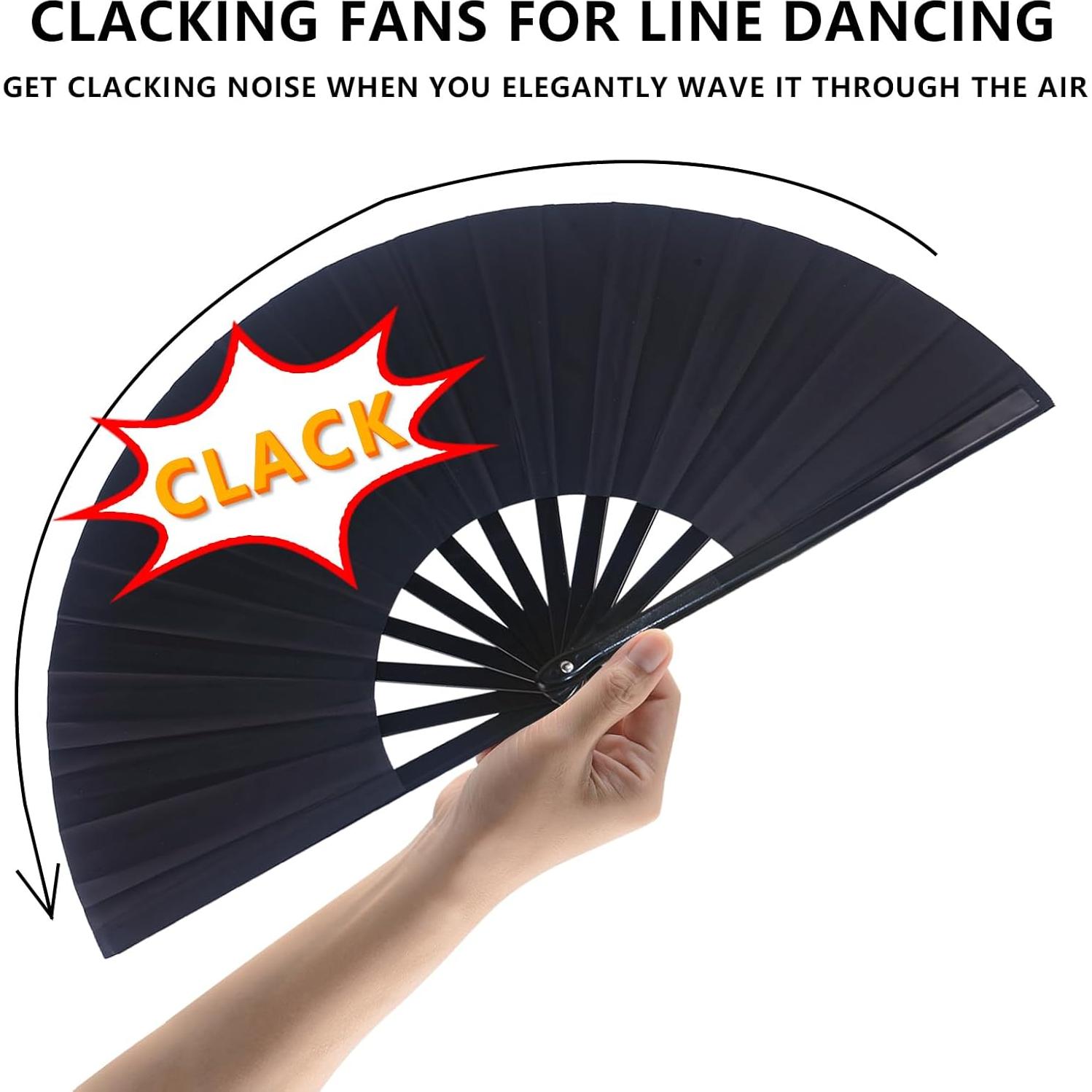 Ventilador Plegable Portátil NOIMTTY Negro para Raves y Baile