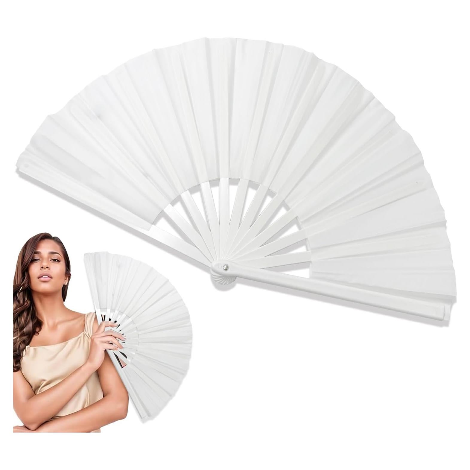 Ventilador de Mano Plegable Genérico Blanco 33 cm para Eventos
