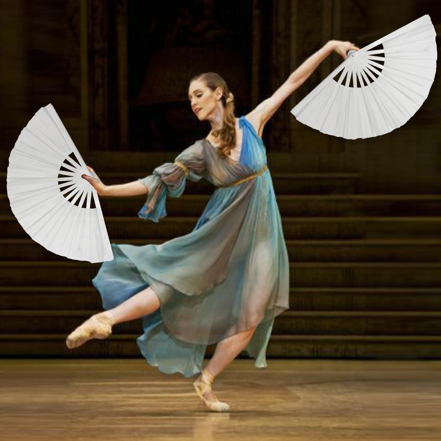 Ventilador de Mano Plegable Genérico Blanco 33 cm para Eventos