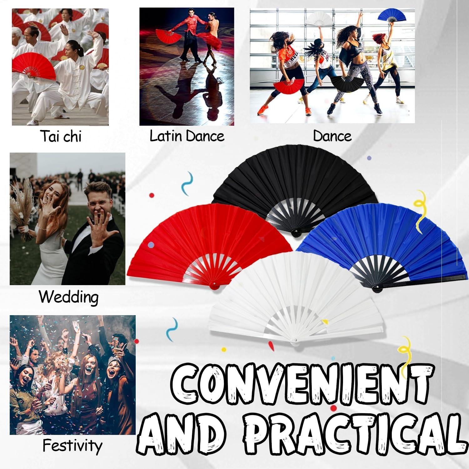 Ventilador de Mano Plegable Genérico Blanco 33 cm para Eventos