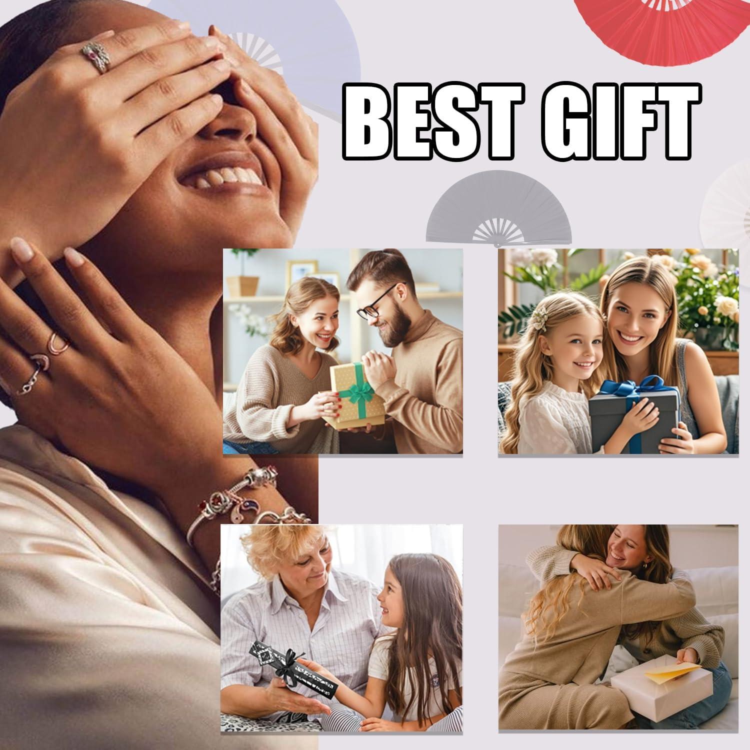 Ventilador de Mano Plegable Genérico Blanco 33 cm para Eventos