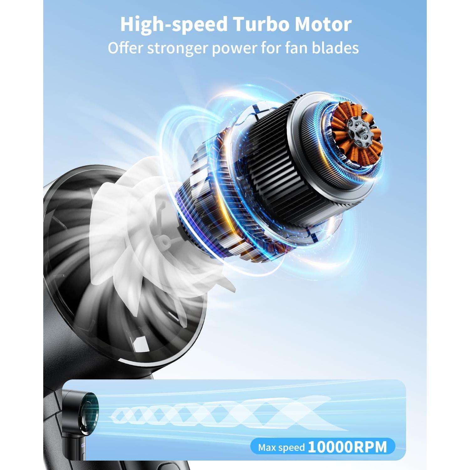 Ventilador Portátil de Mano coldSky YF09, Batería 4000mAh, 5 Velocidades