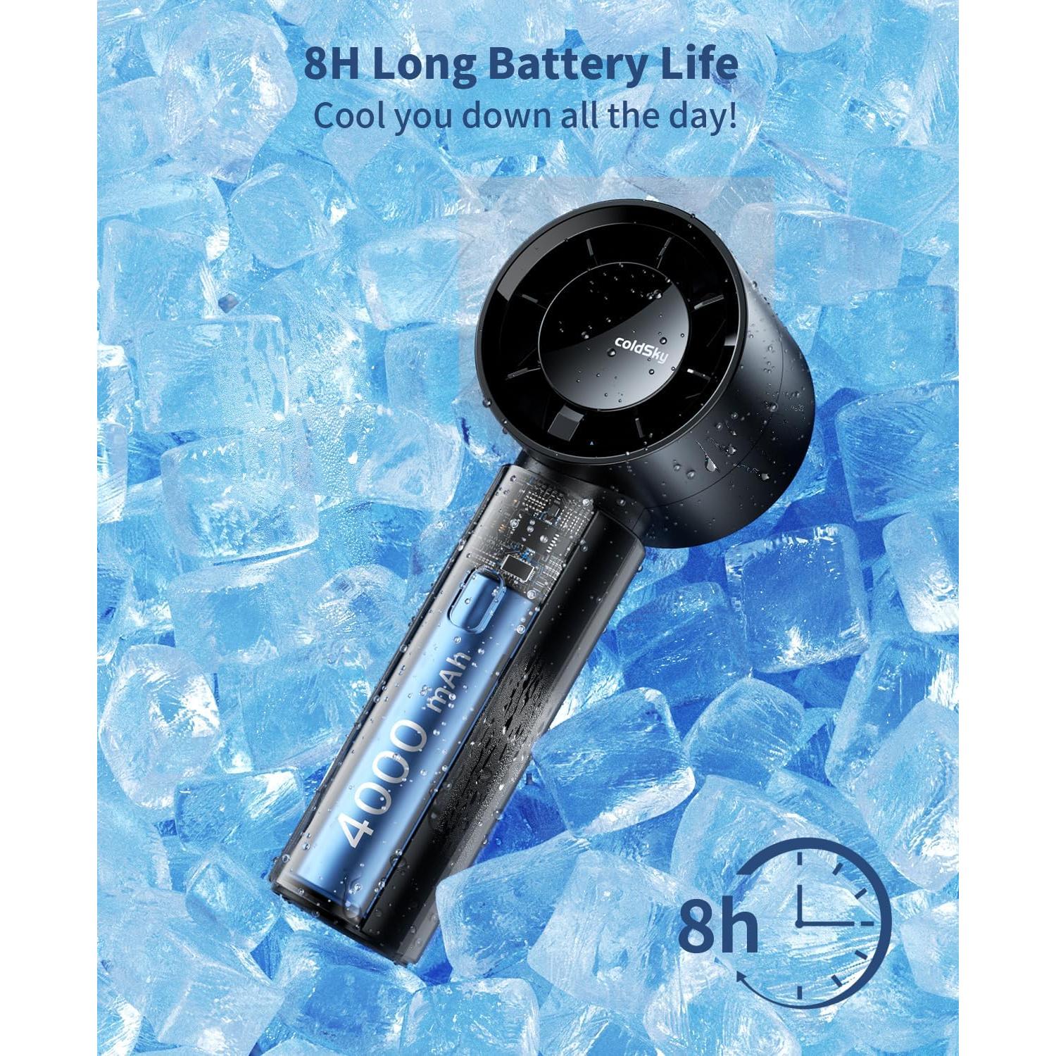 Ventilador Portátil de Mano coldSky YF09, Batería 4000mAh, 5 Velocidades
