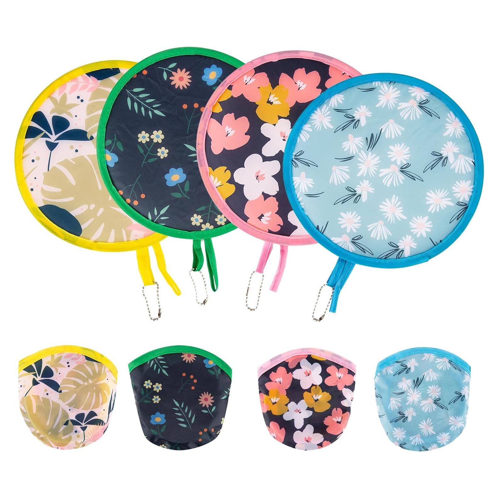 Ventilador Plegable Redondo JYSILIYH Floral 4 Piezas