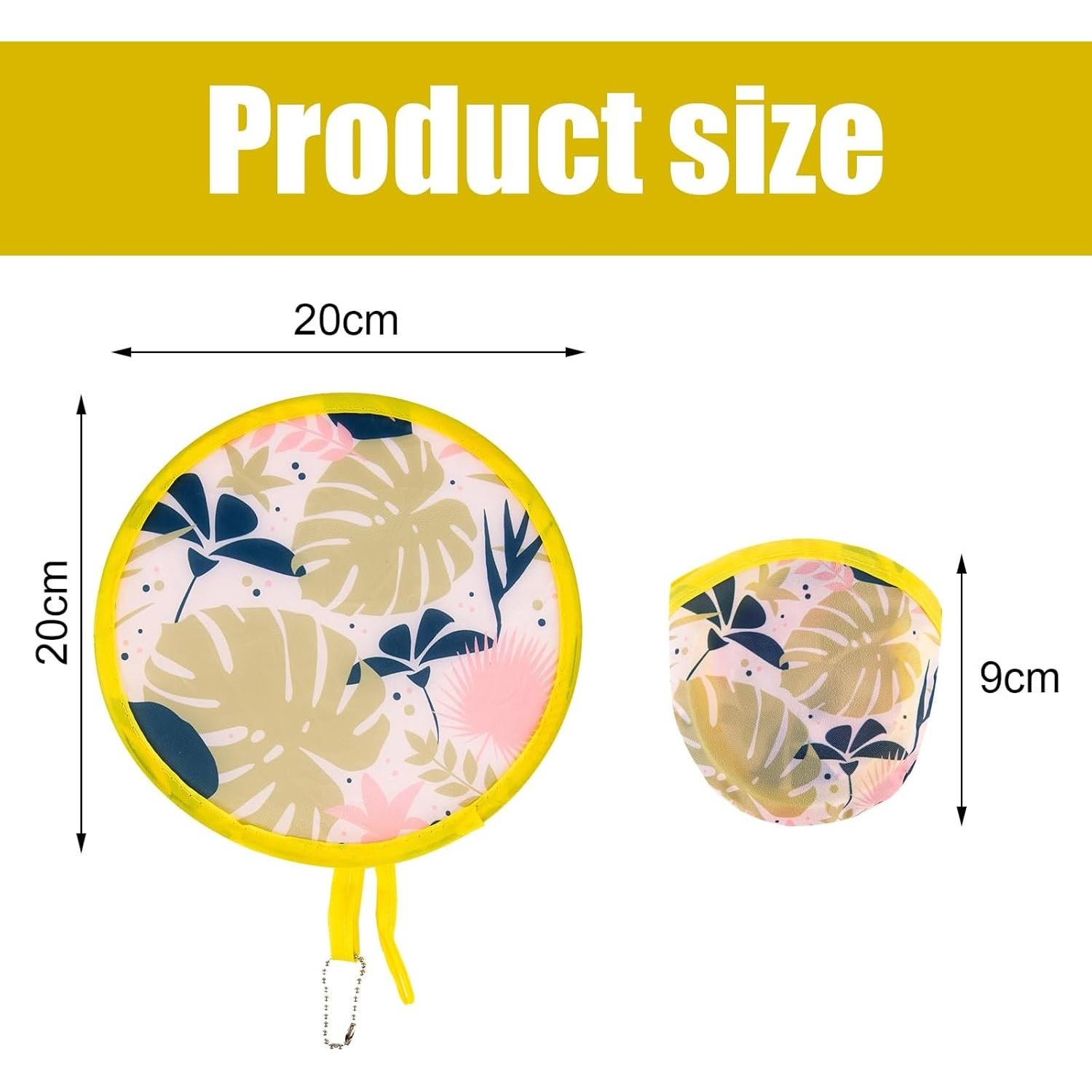 Ventilador Plegable Redondo JYSILIYH Floral 4 Piezas