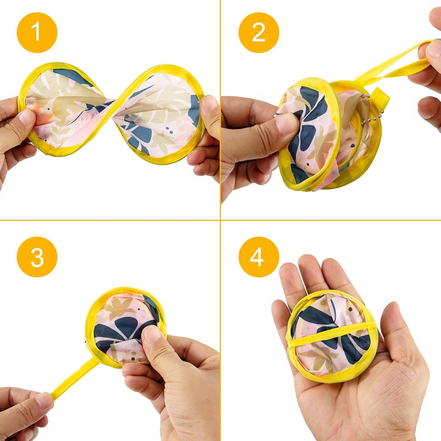 Ventilador Plegable Redondo JYSILIYH Floral 4 Piezas