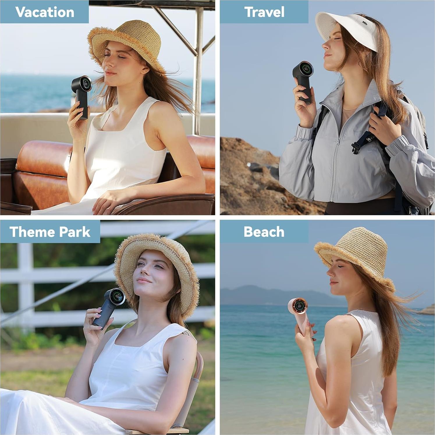 Ventilador Portátil MUXNW m57pro Recargable USB 100 Niveles Gris