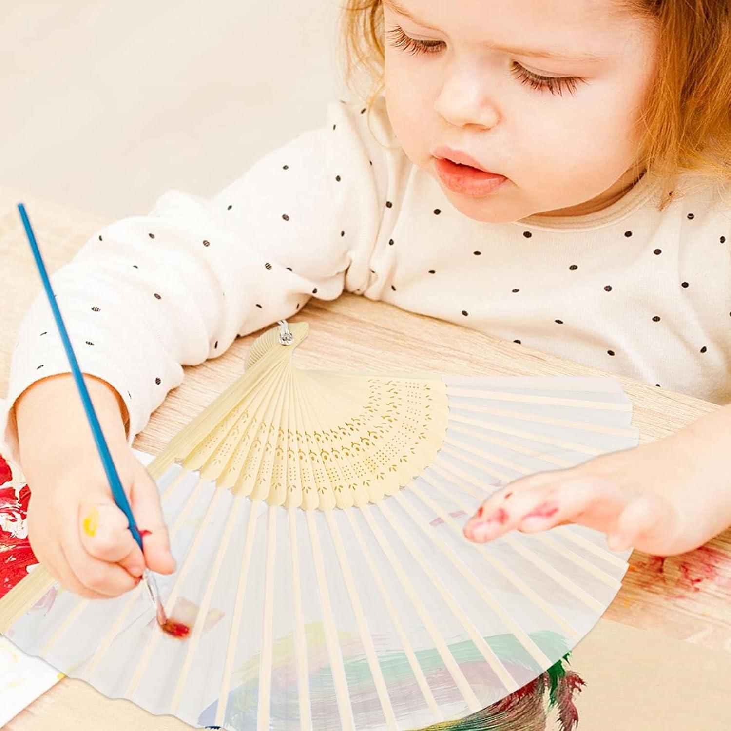 Conjunto de 2 Abanicos de Seda YOLCAR Negro y Blanco 38x21cm