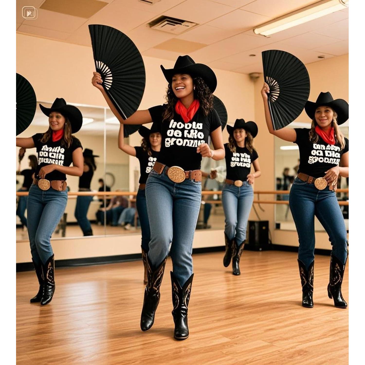 Ventiladores Popping de Baile en Línea 2pcs Verde+Morado