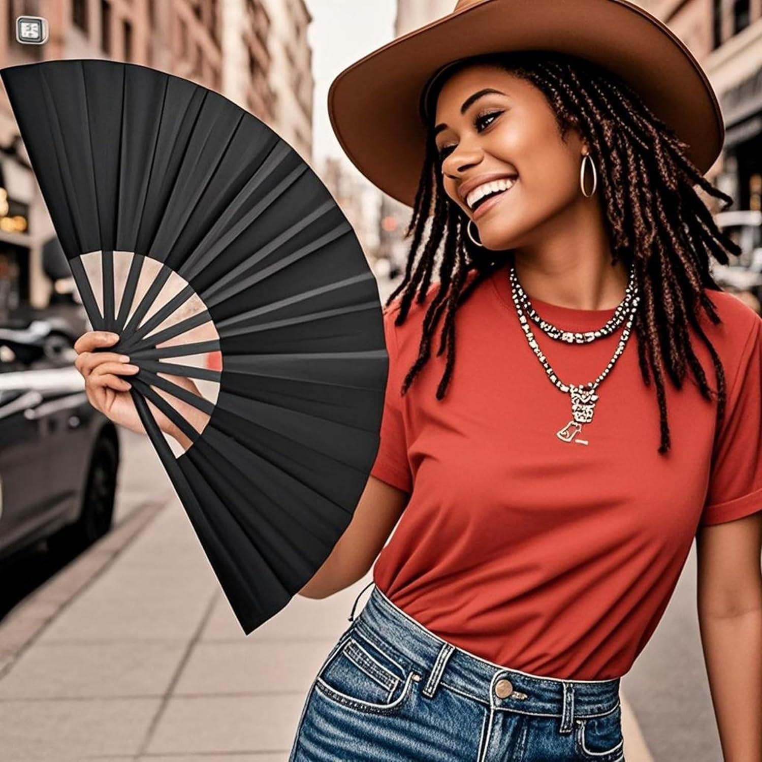 Ventiladores Popping de Baile en Línea 2pcs Verde+Morado