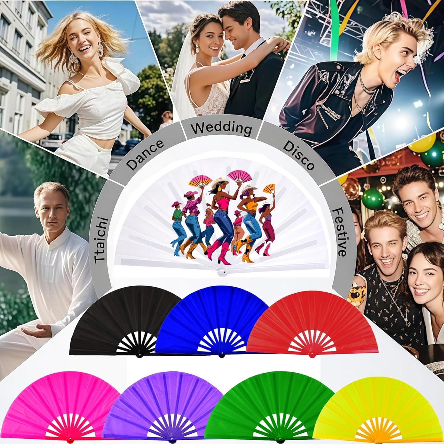 Ventiladores Popping de Baile en Línea 2pcs Verde+Morado