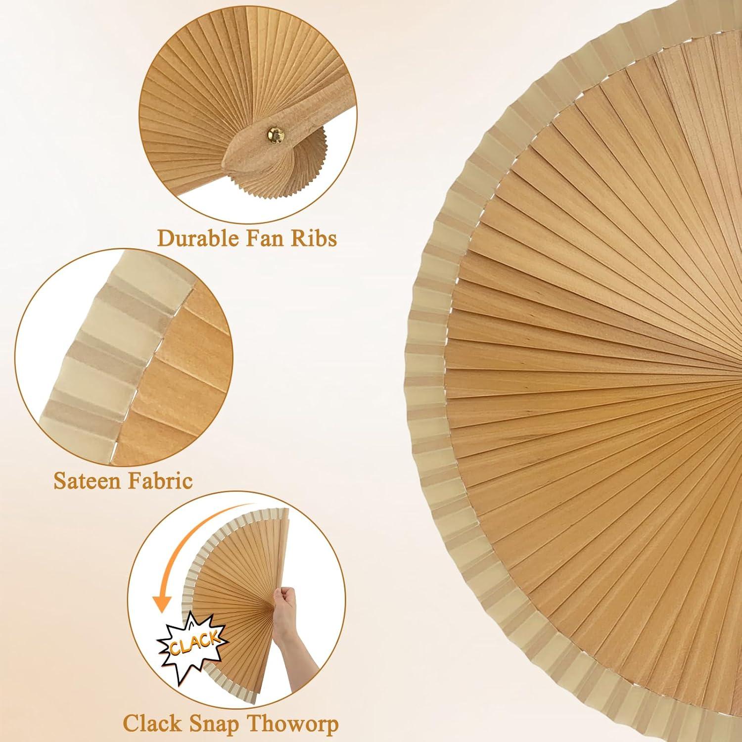 Abanico Plegable de Bambú YOLCAR 23cm - Decorativo y Práctico