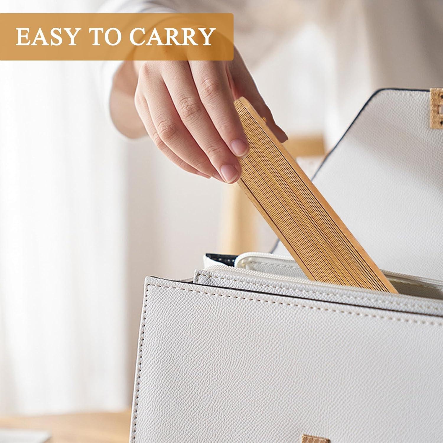 Abanico Plegable de Bambú YOLCAR 23cm - Decorativo y Práctico