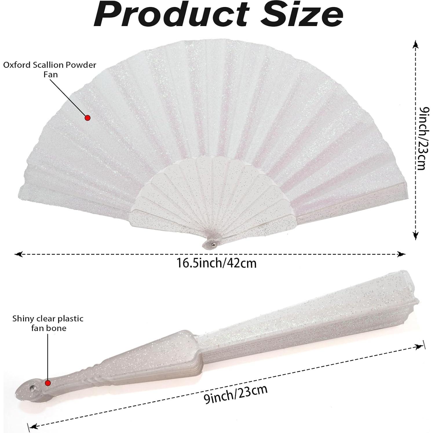 Abanico de Mano Brillante SiissaPeksid Blanco 42 cm