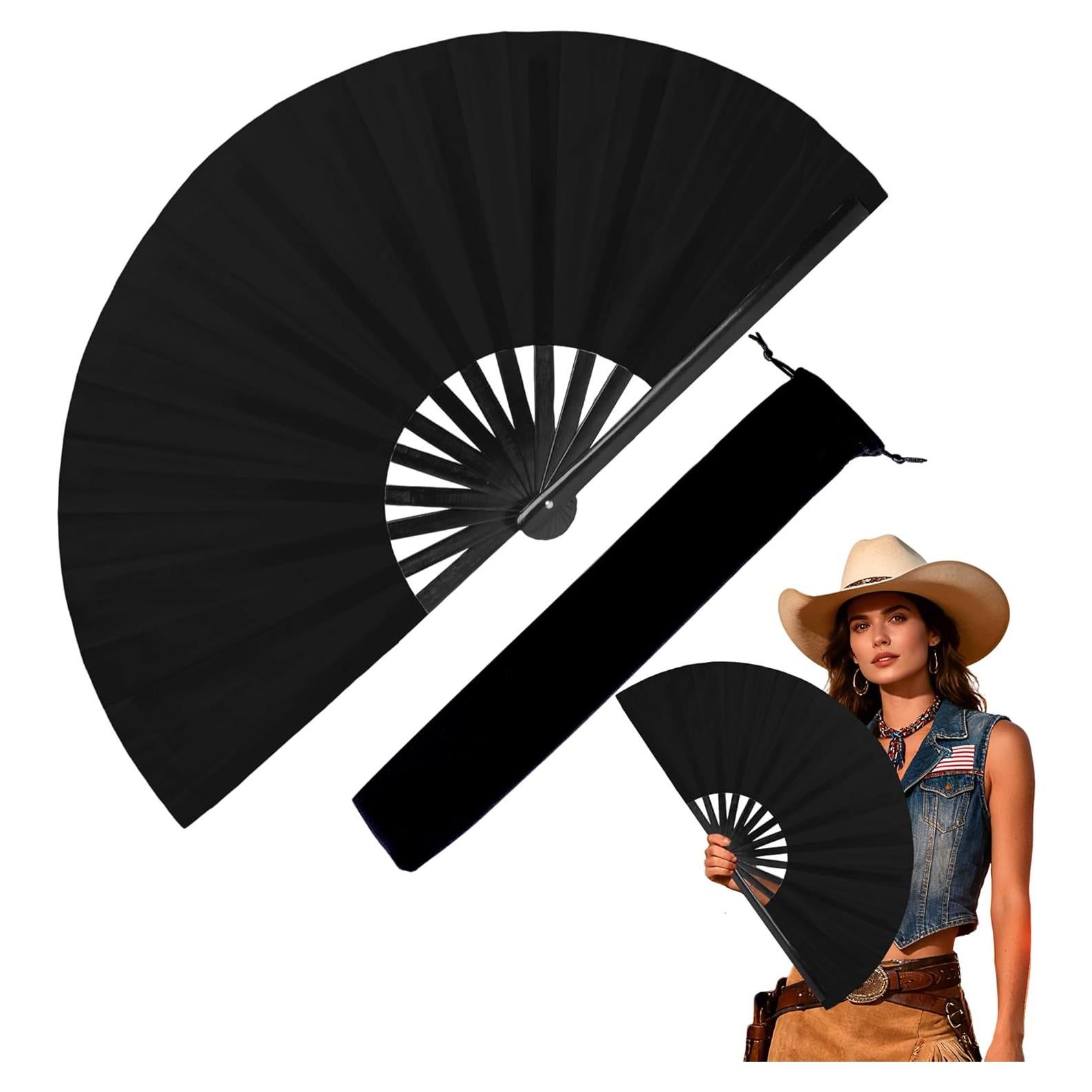 Ventilador Plegable de Mano Onekka 34 cm con Brillo UV