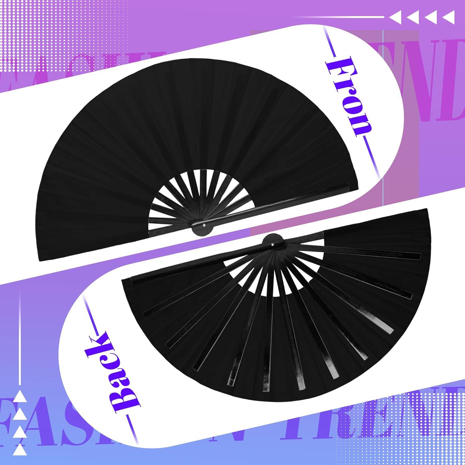 Ventilador Plegable de Mano Onekka 34 cm con Brillo UV