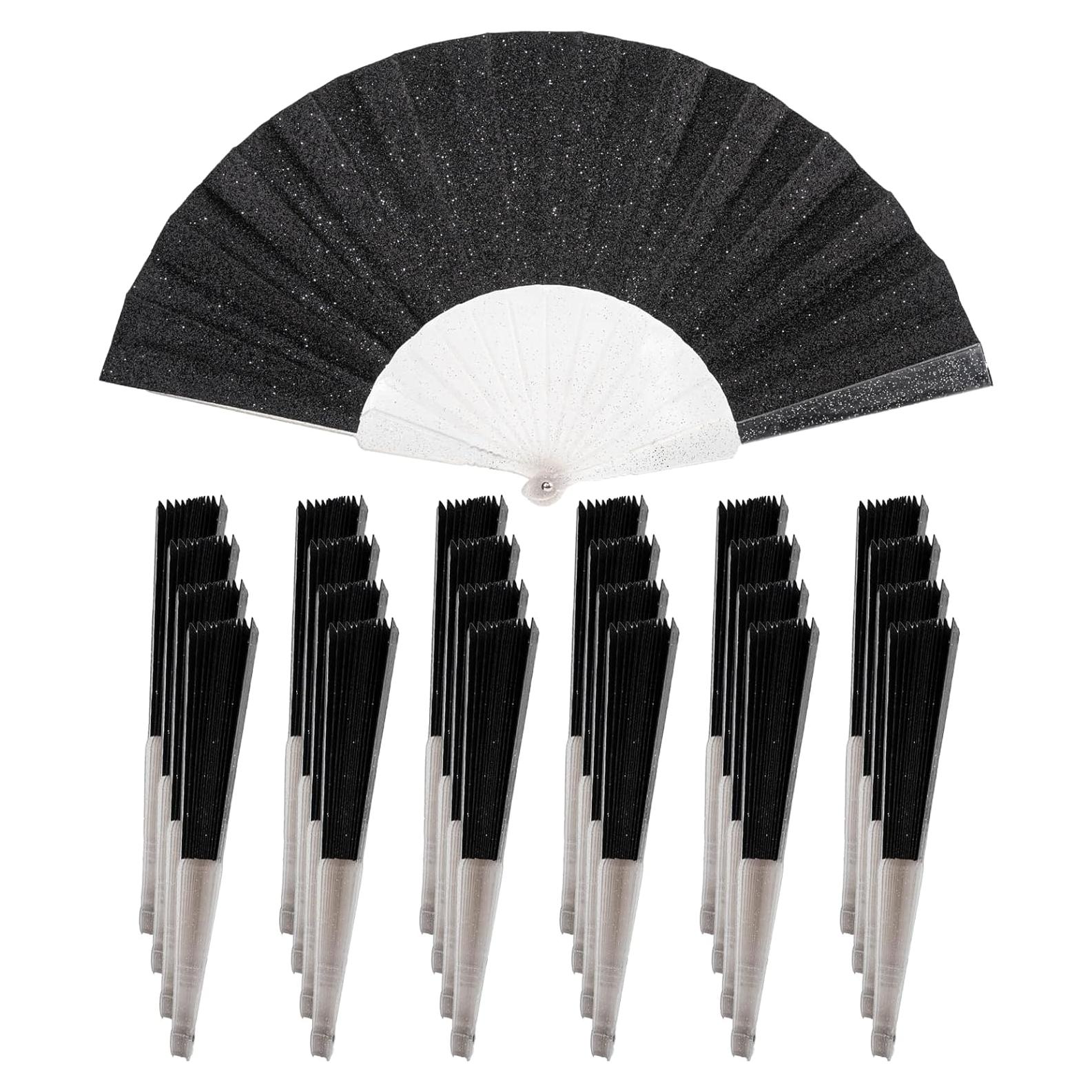 Paquete de 24 Ventiladores de Mano Brillantes SiissaPeksid