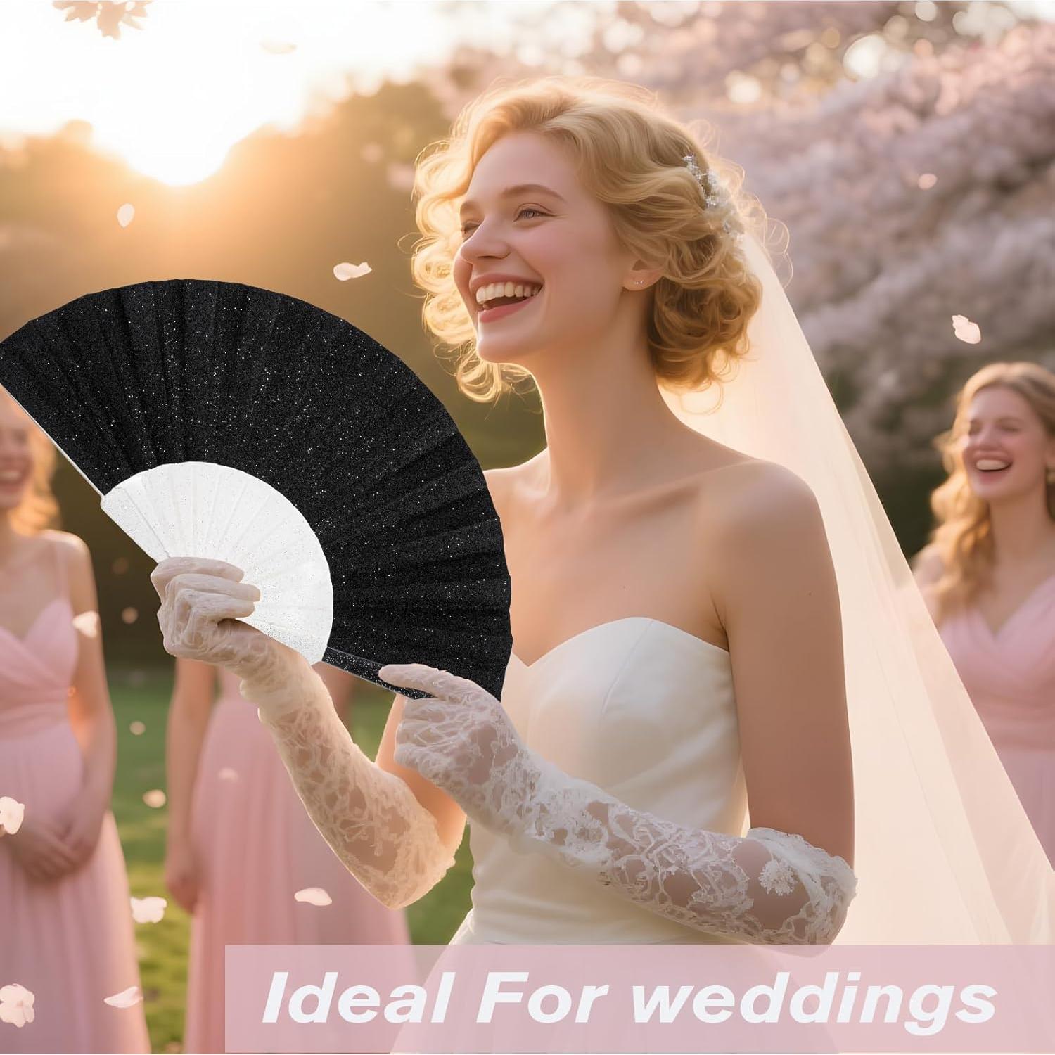 Paquete de 24 Ventiladores de Mano Brillantes SiissaPeksid