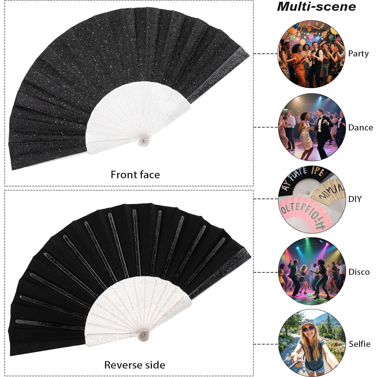 Paquete de 24 Ventiladores de Mano Brillantes SiissaPeksid