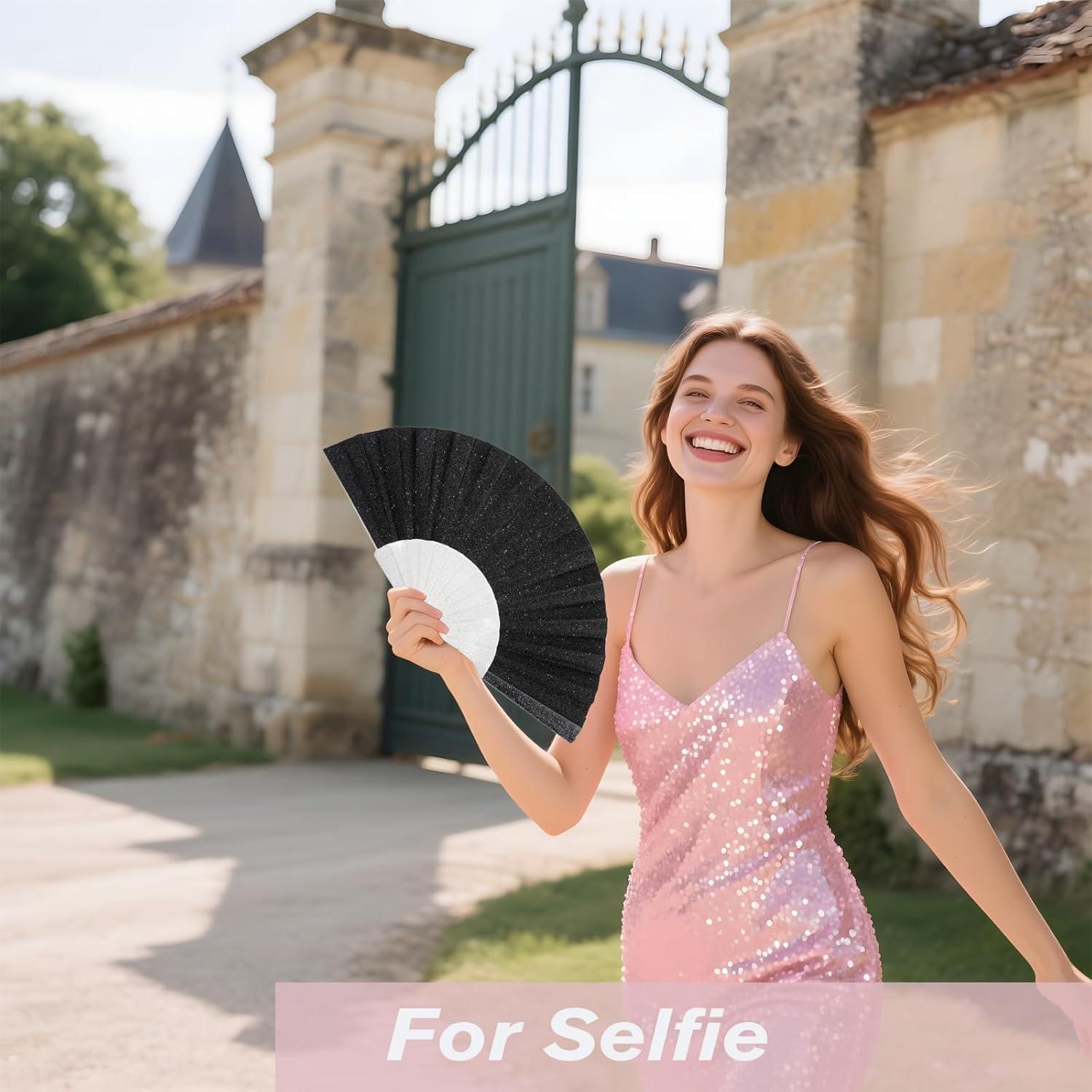 Paquete de 24 Ventiladores de Mano Brillantes SiissaPeksid