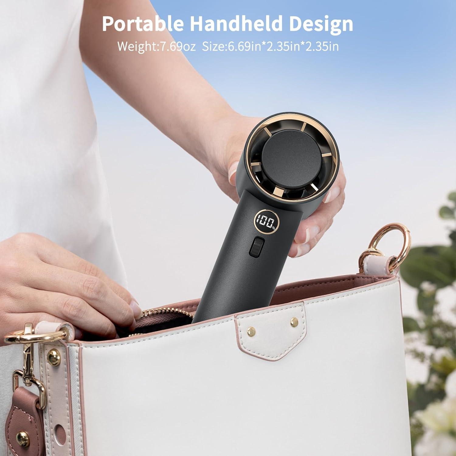 Ventilador de Mano WAFTING Portátil Recargable 5000mAh Negro