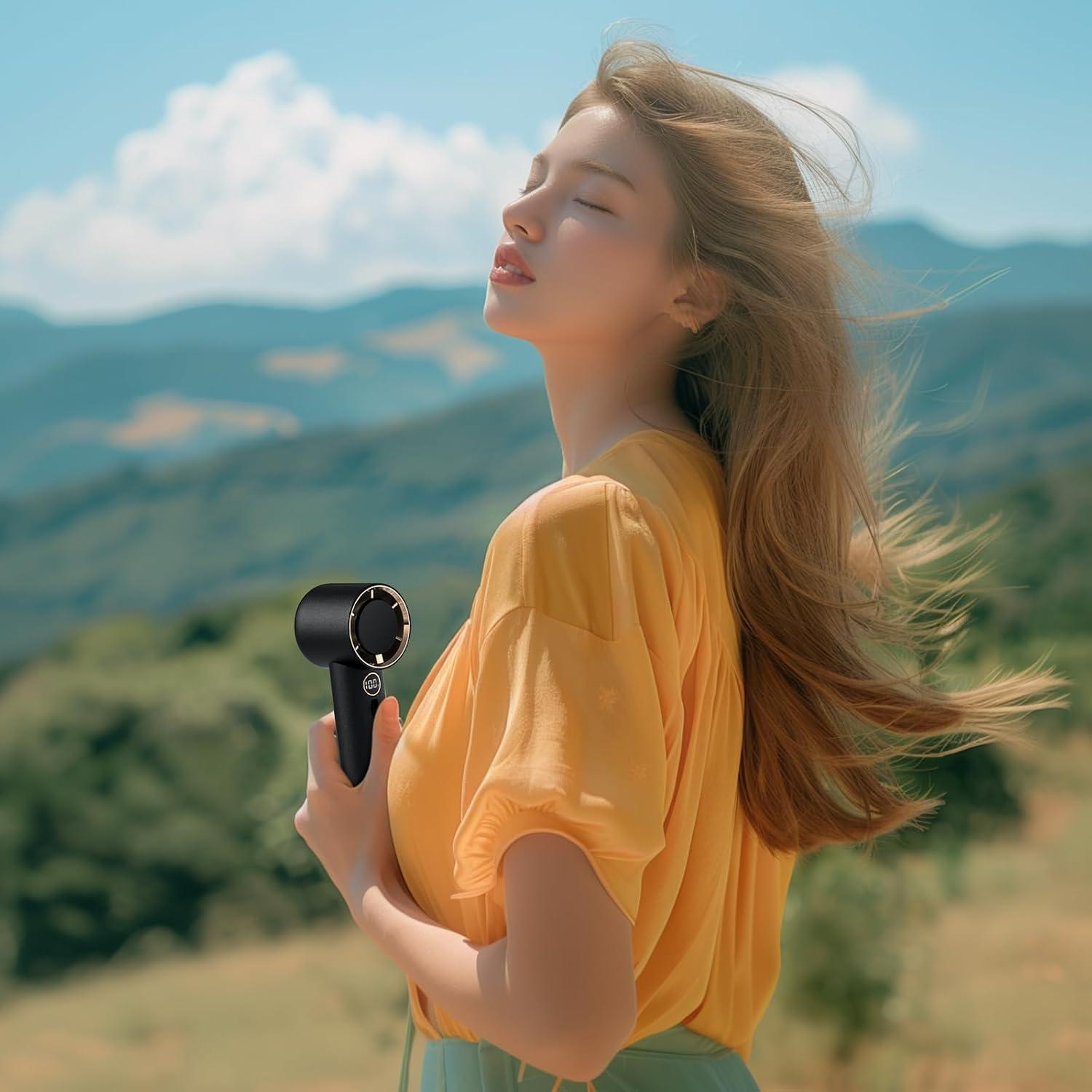 Ventilador de Mano WAFTING Portátil Recargable 5000mAh Negro