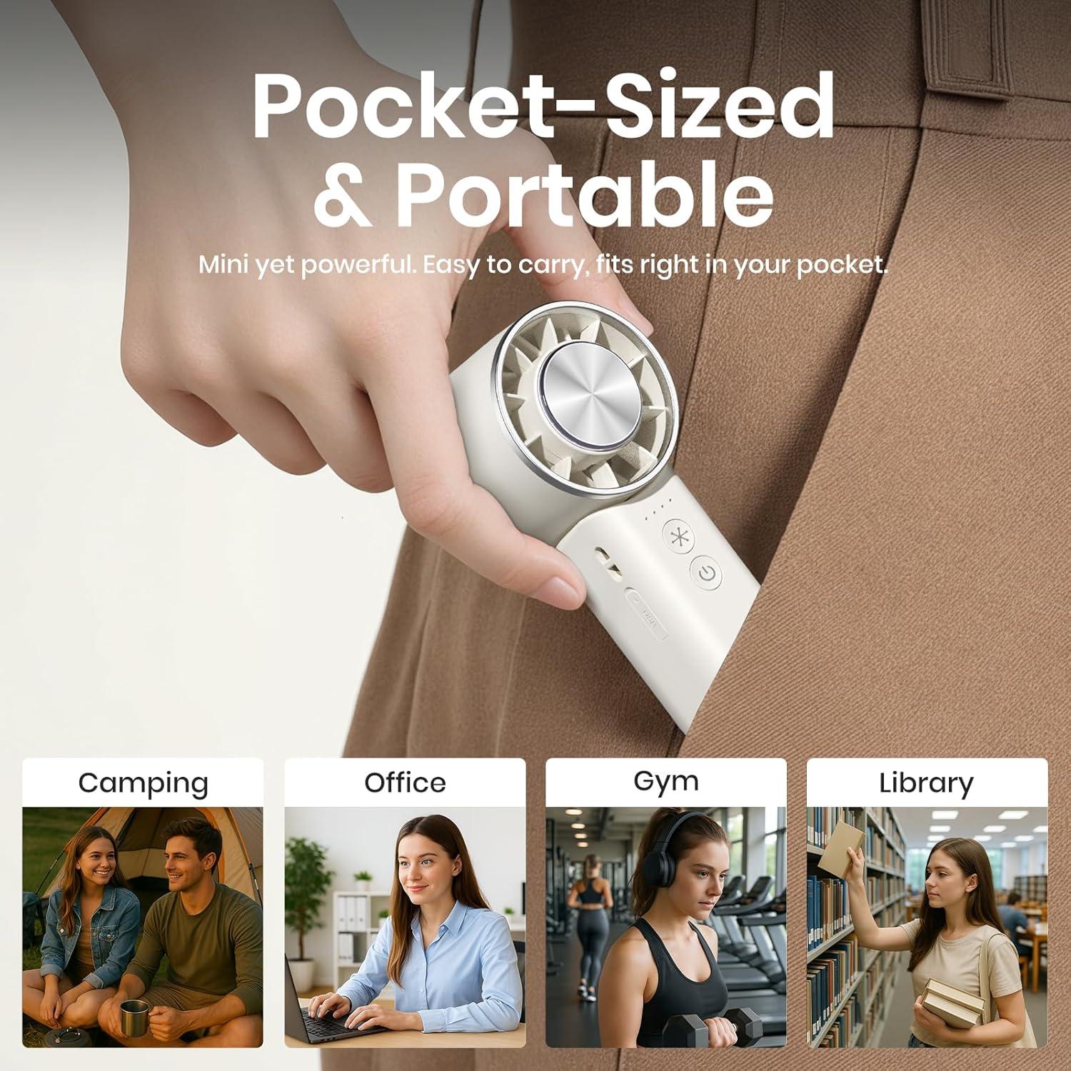 Ventilador Mini Portátil Sowmow Negro 4 Velocidades 4800mAh