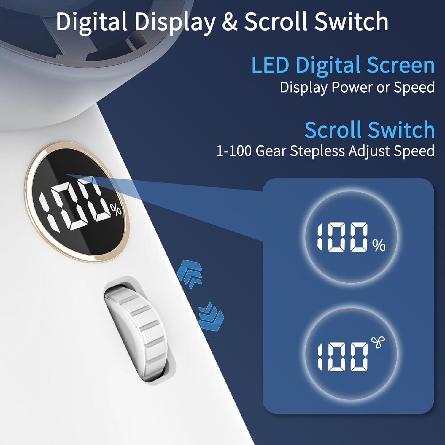 Ventilador Portátil WAFTING Turbo 100 Velocidades 5000mAh