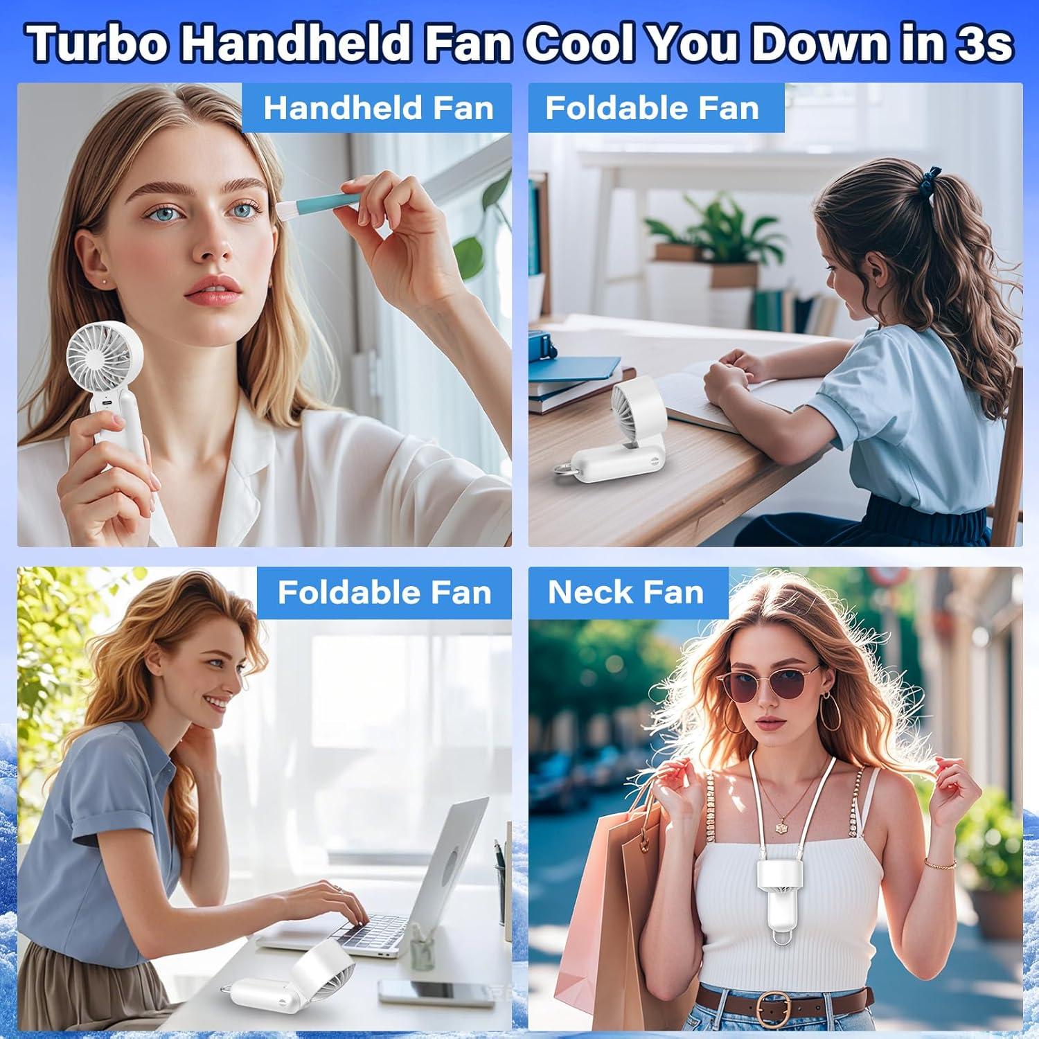 Ventilador de Mano AUIIAH F2605 Recargable 5 Velocidades