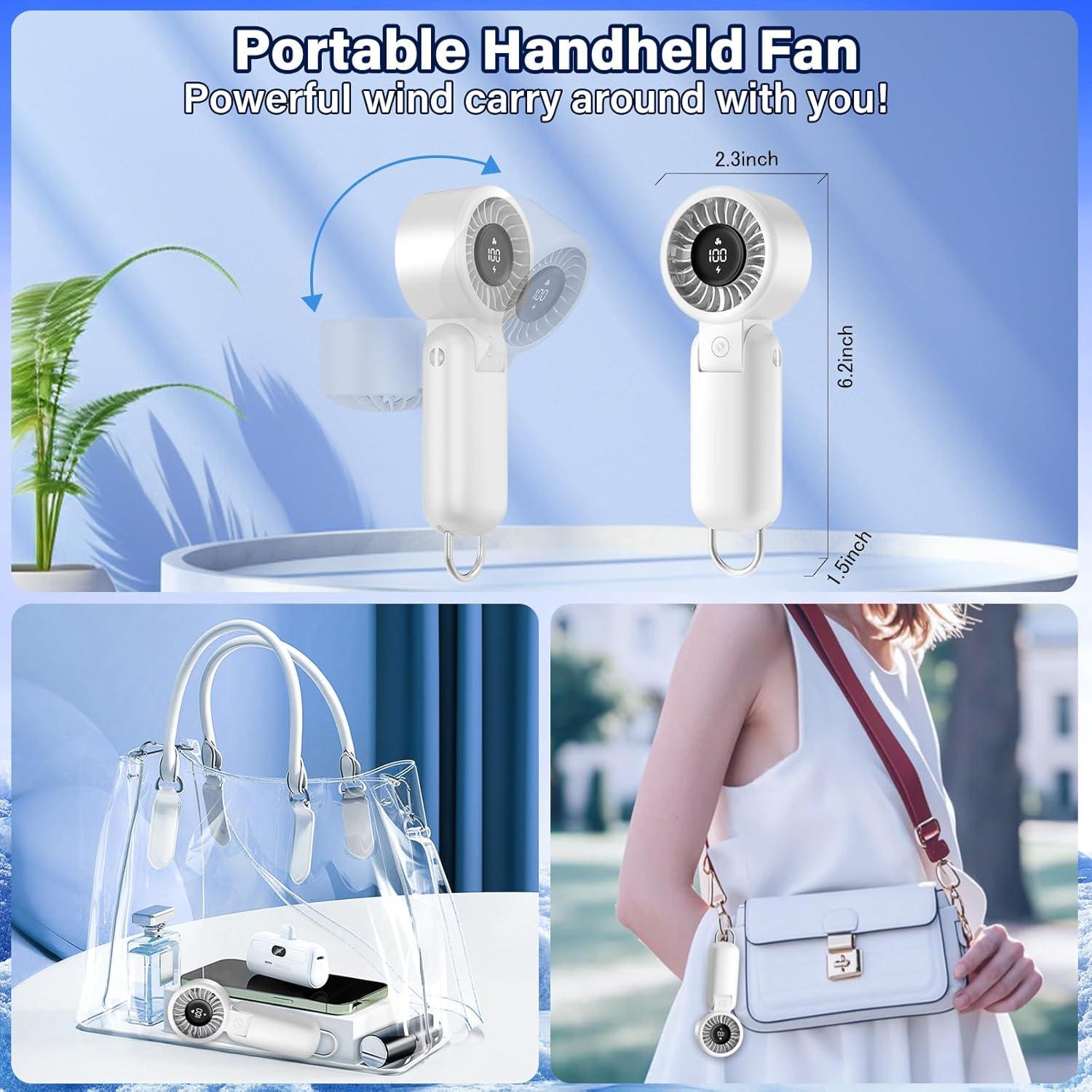 Ventilador de Mano AUIIAH F2605 Recargable 5 Velocidades