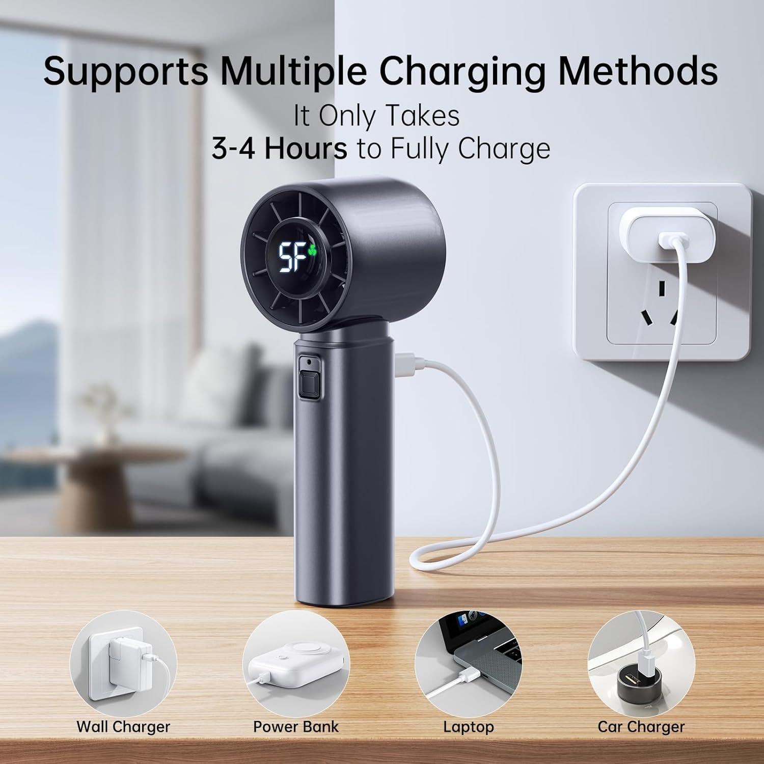 Ventilador Portátil de Mano Eastfox FY 5 Velocidades 4000mAh