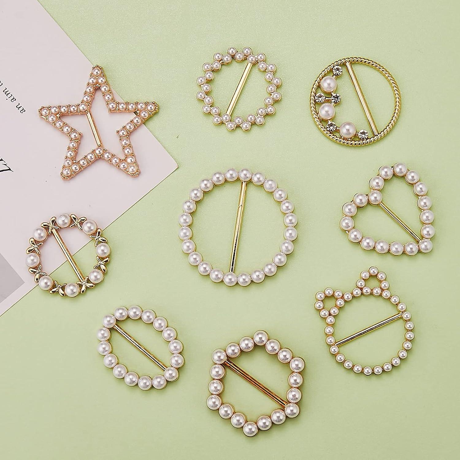 Hebillas de Aleación BEEFLYING 9 Pcs con Rhinestones Dorado Claro