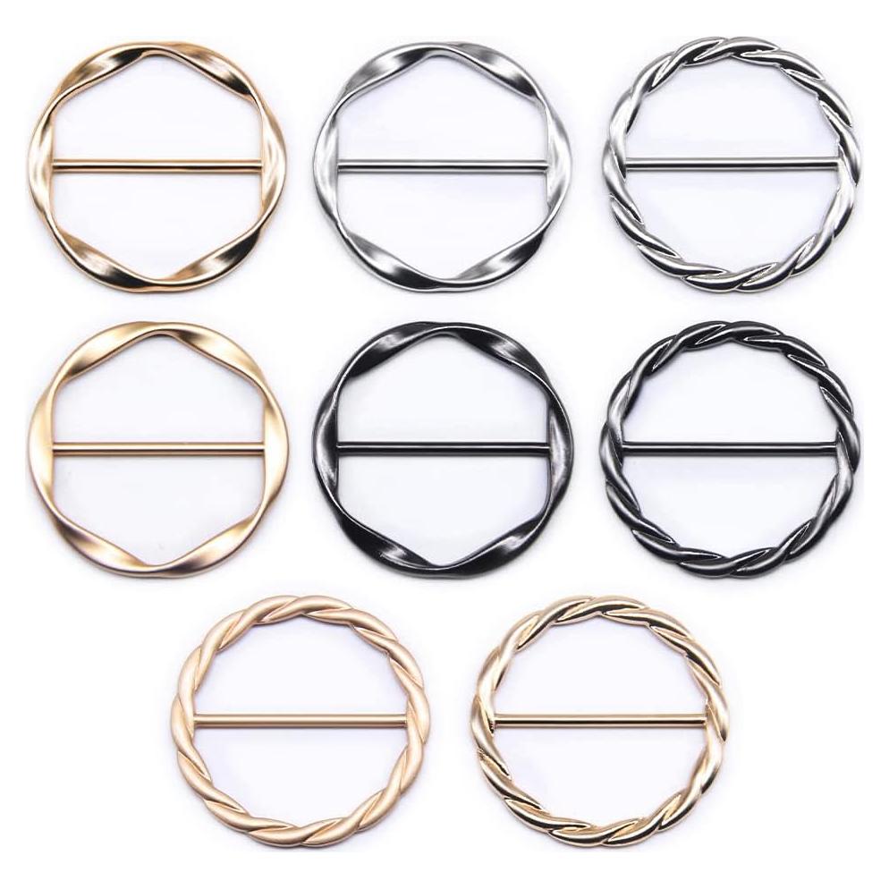 Clip Anillo Bufanda Seda SEMINI 35mm Color 5 - 8 Piezas