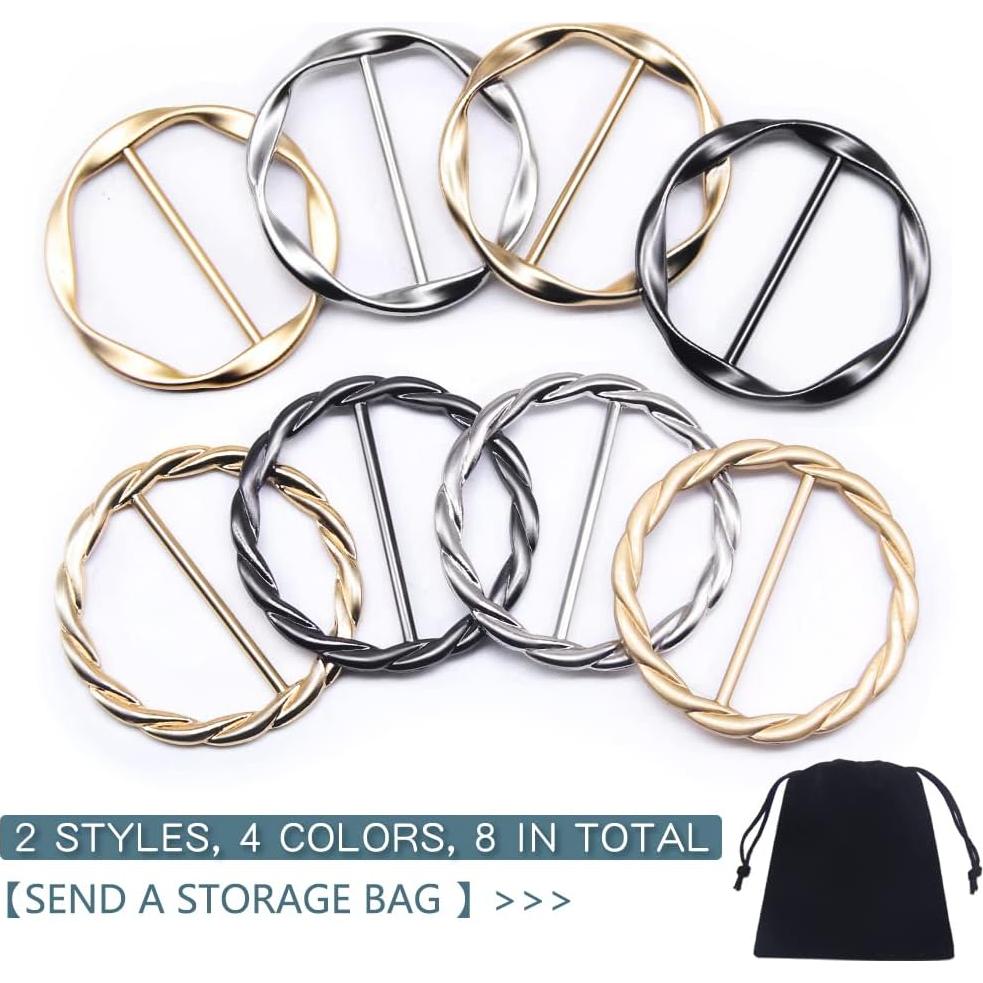 Clip Anillo Bufanda Seda SEMINI 35mm Color 5 - 8 Piezas