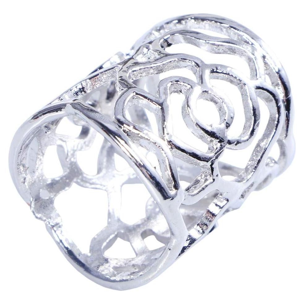 Anillo de bufanda NUOLUX de metal plateado moderno 2.69cm