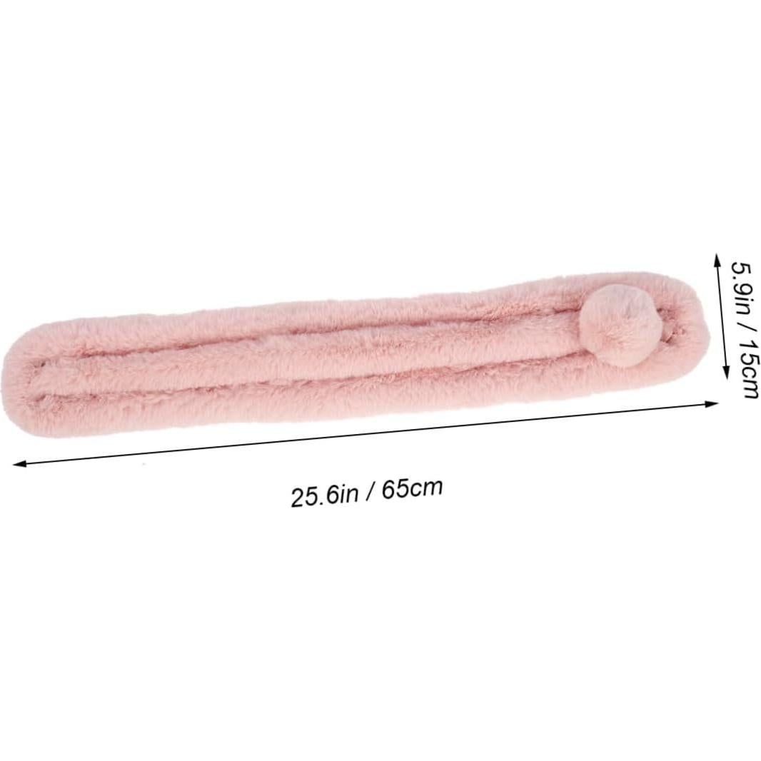 Bufanda de piel sintética rosa para mujer - Cálida y suave